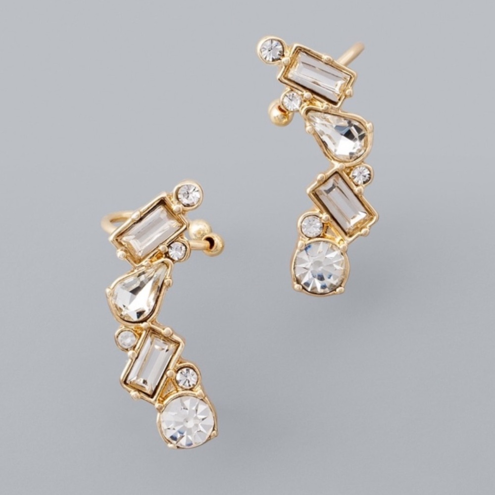 WHBM CRYSTAL CRAWLER EARRINGS